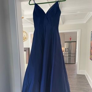 Betsy & Adam Royal Blue Satin Prom Dress Size 0